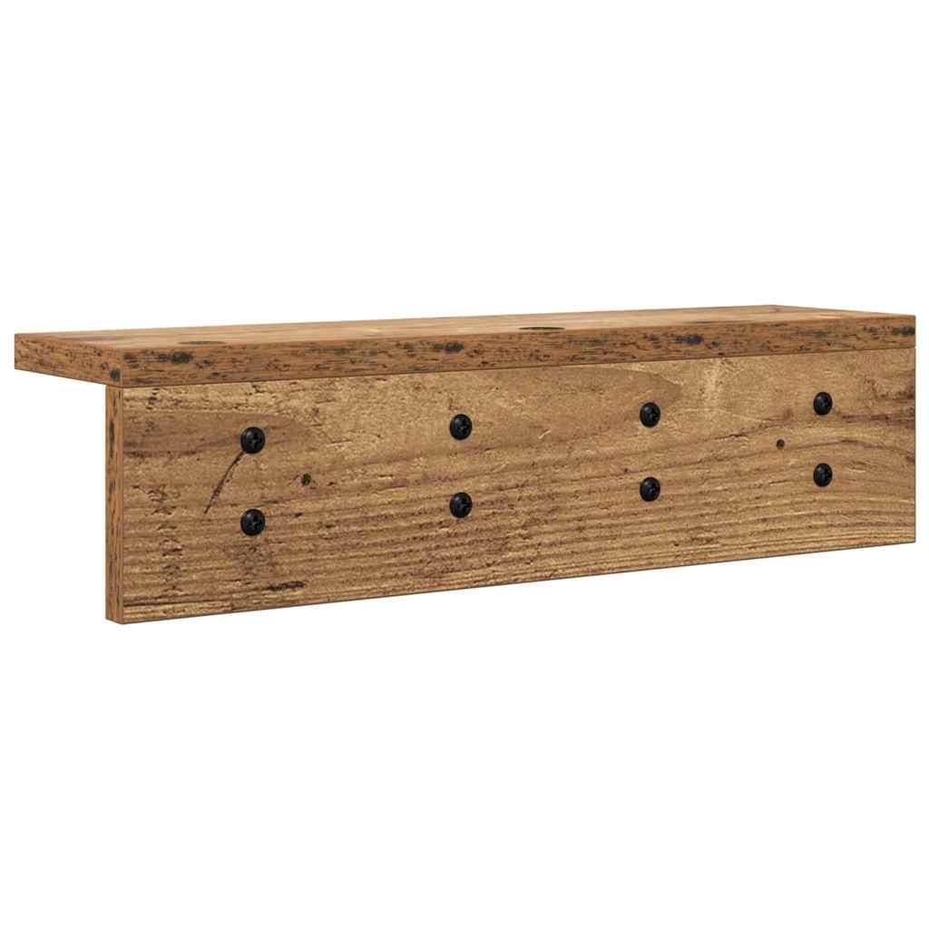 Porte-manteau mural Bois ancien 40 x 10.5 x 10.5 cm