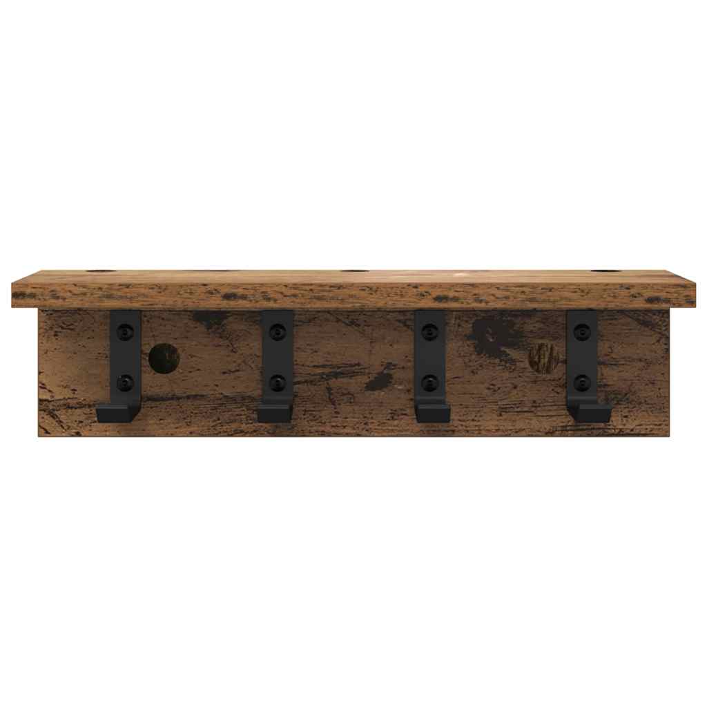 Porte-manteau mural Bois ancien 40 x 10.5 x 10.5 cm