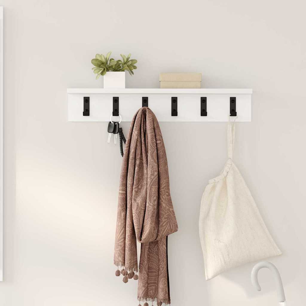 Porte-manteau mural Blanc 60 x 10.5 x 10.5 cm Bois d'ingénierie