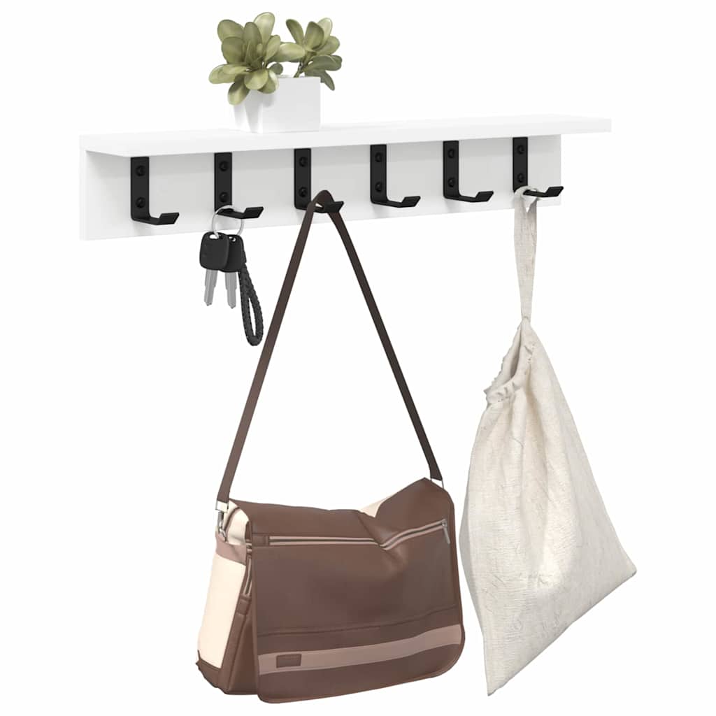 Porte-manteau mural Blanc 60 x 10.5 x 10.5 cm Bois d'ingénierie