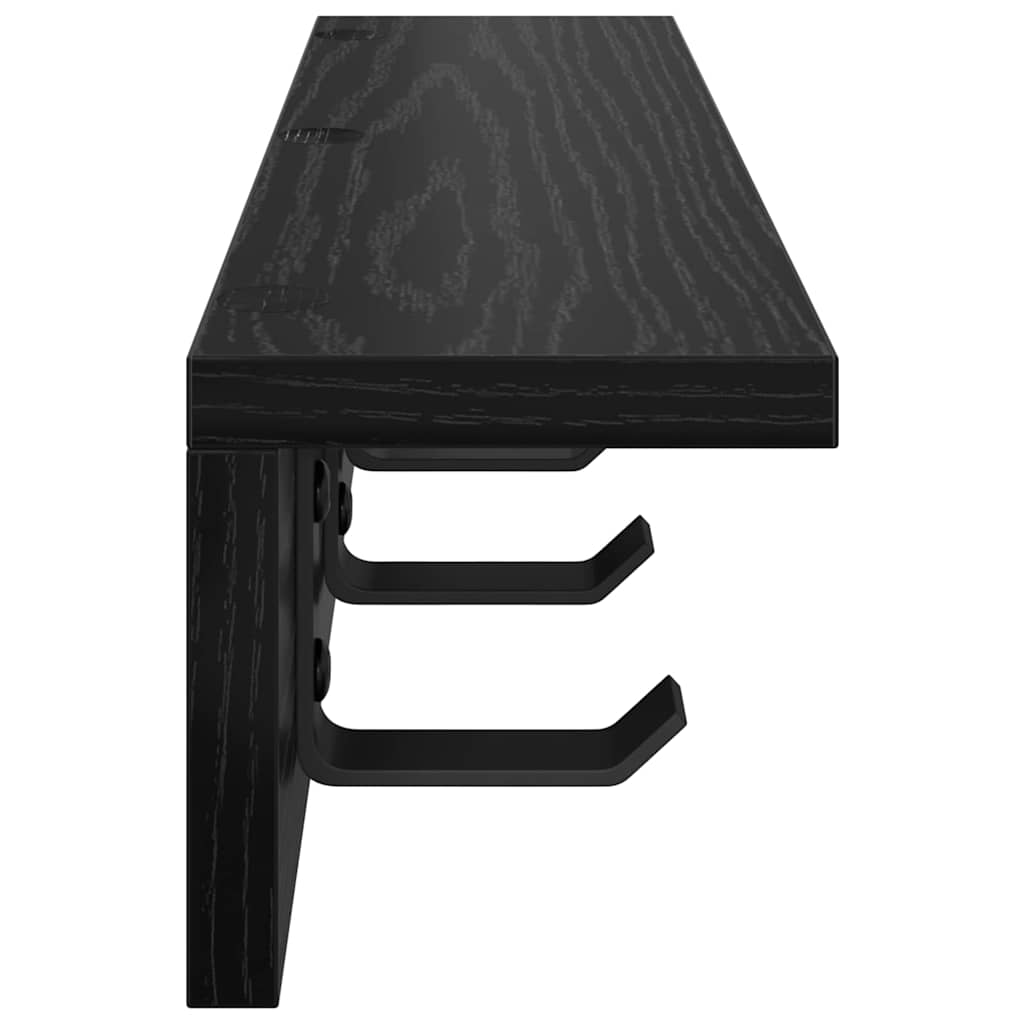 Porte-manteau mural avec étagère Chêne noir 60 x 10.5 x 10.5 cm
