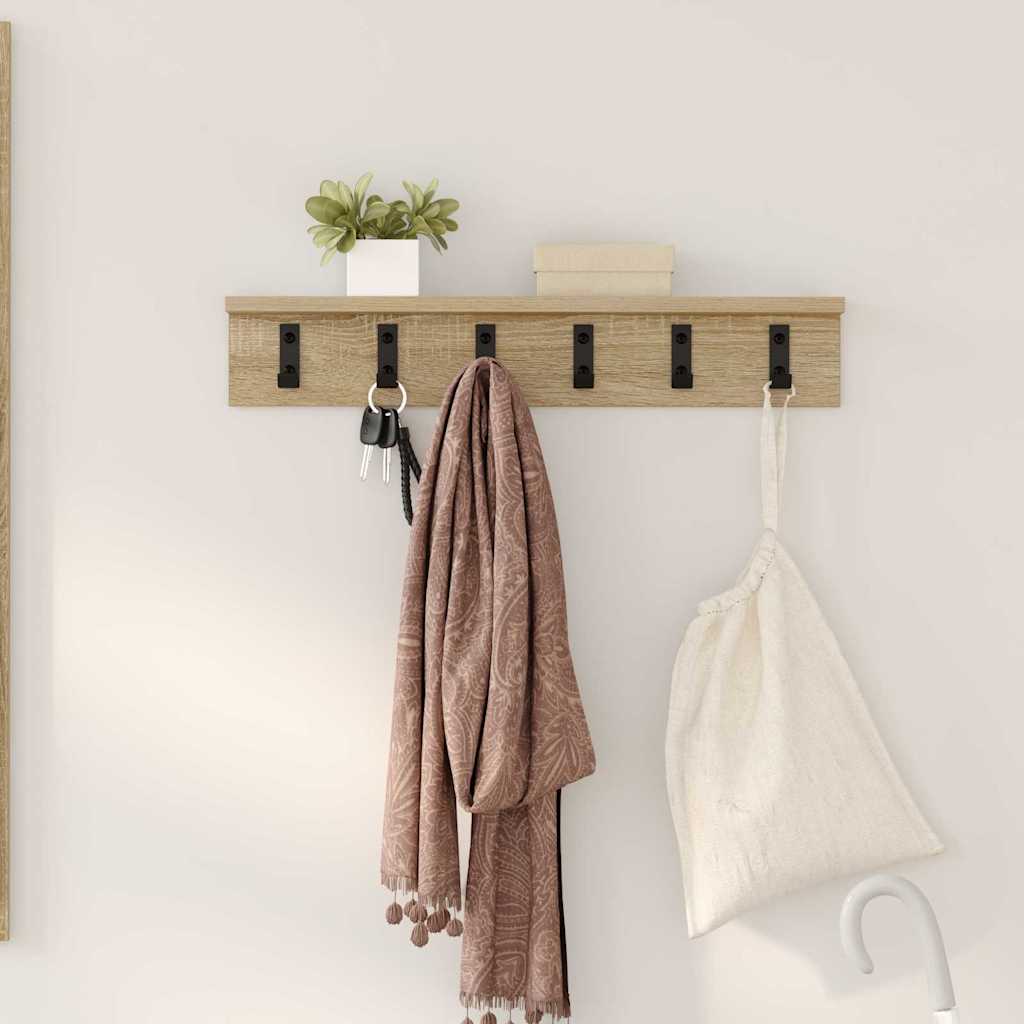 Porte-manteau mural Chêne sonoma 60 x 10.5 x 10.5 cm