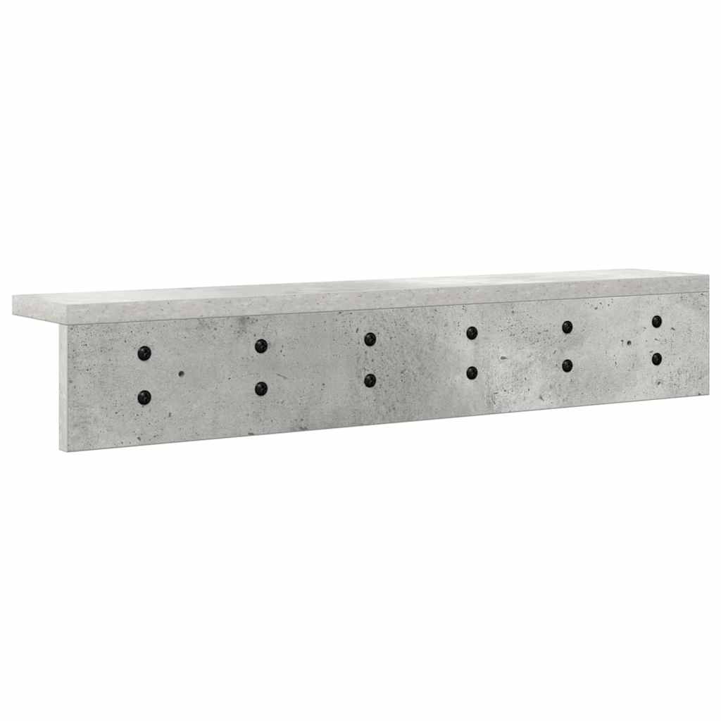 Porte-manteau mural avec étagère Gris béton 60 x 10.5 x 10.5 cm