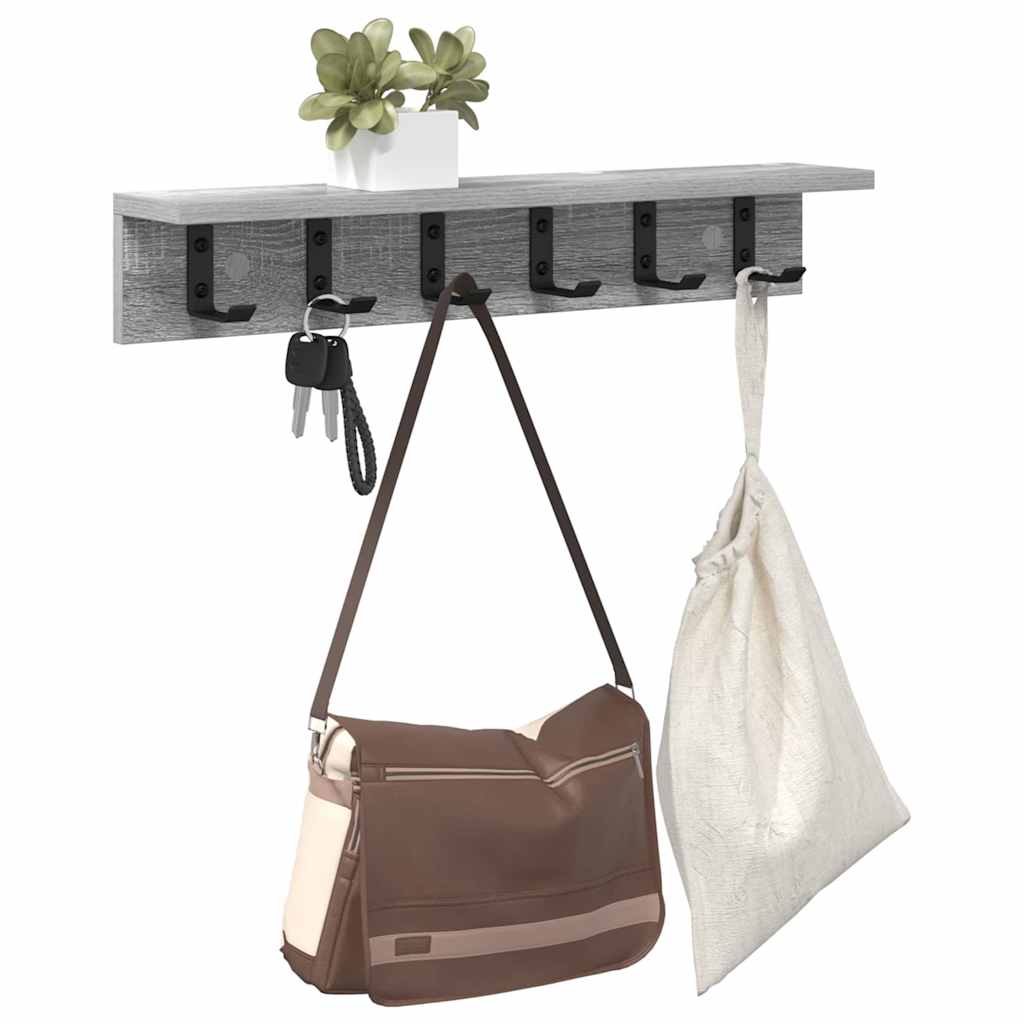 Porte-manteau mural Sonoma gris 60 x 10.5 x 10.5 cm