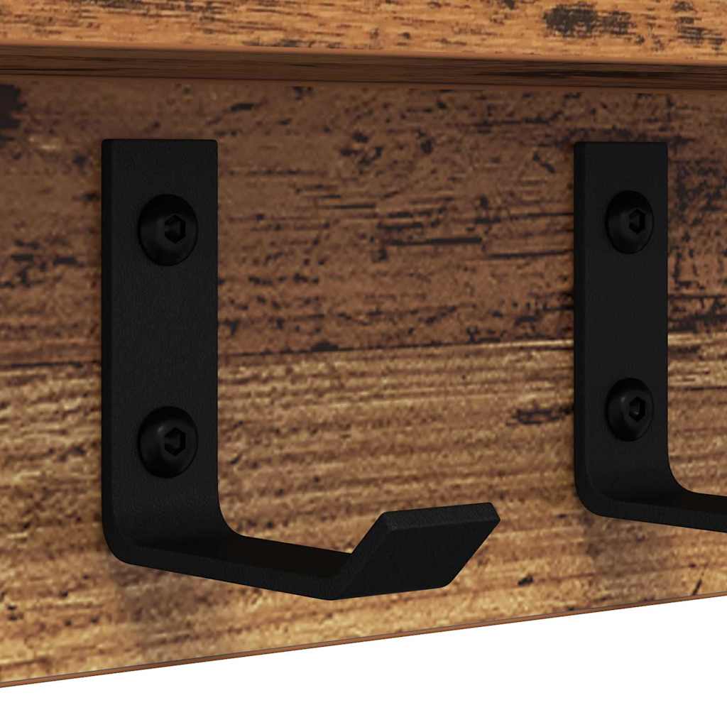 Porte-manteau mural Bois ancien 60 x 10.5 x 10.5 cm