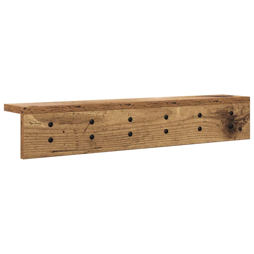 Porte-manteau mural Bois ancien 60 x 10.5 x 10.5 cm