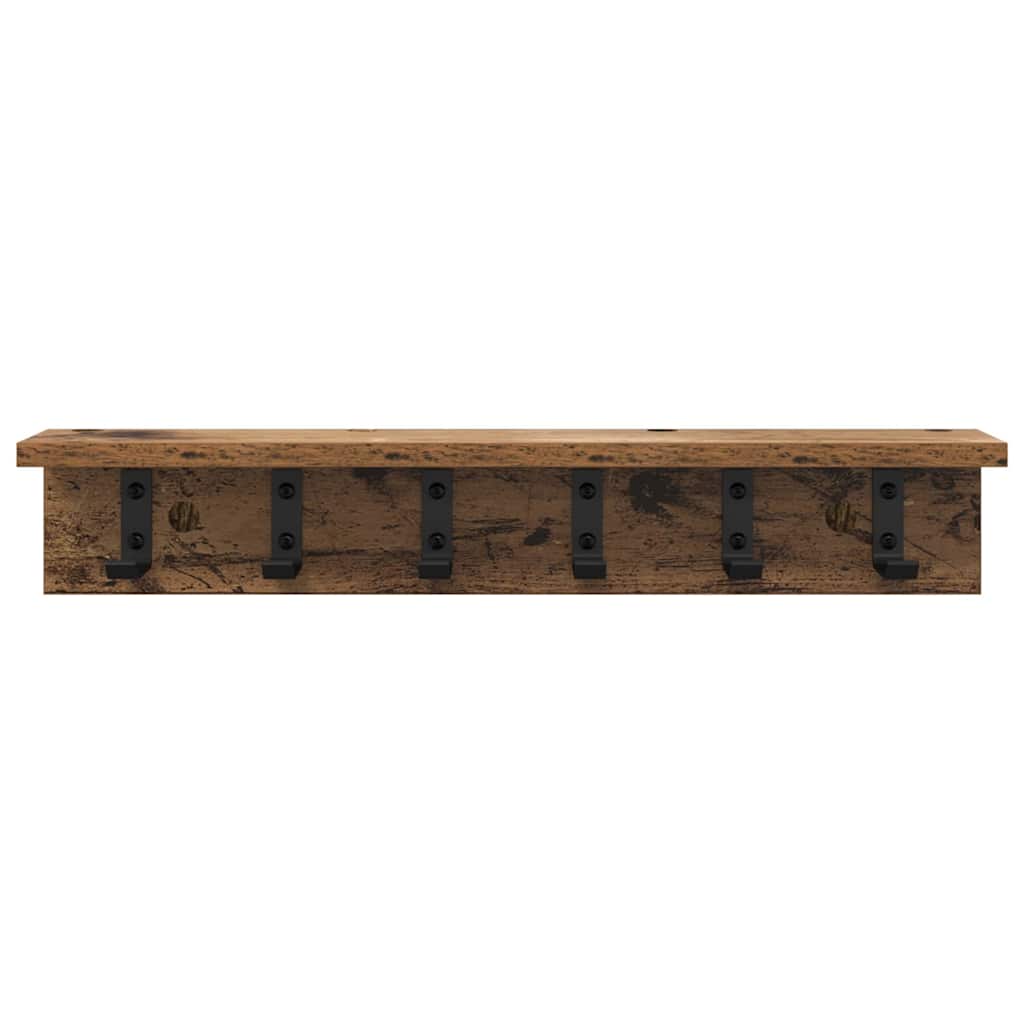 Porte-manteau mural Bois ancien 60 x 10.5 x 10.5 cm