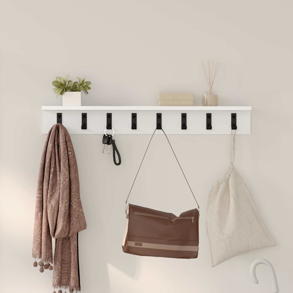 Porte-manteau mural Blanc 80 x 10.5 x 10.5 cm Bois d'ingénierie