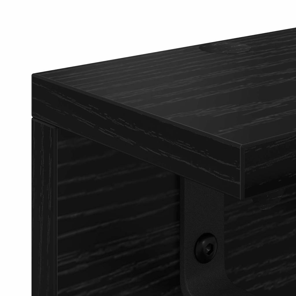 Porte-manteau mural avec étagère Chêne noir 80 x 10.5 x 10.5 cm