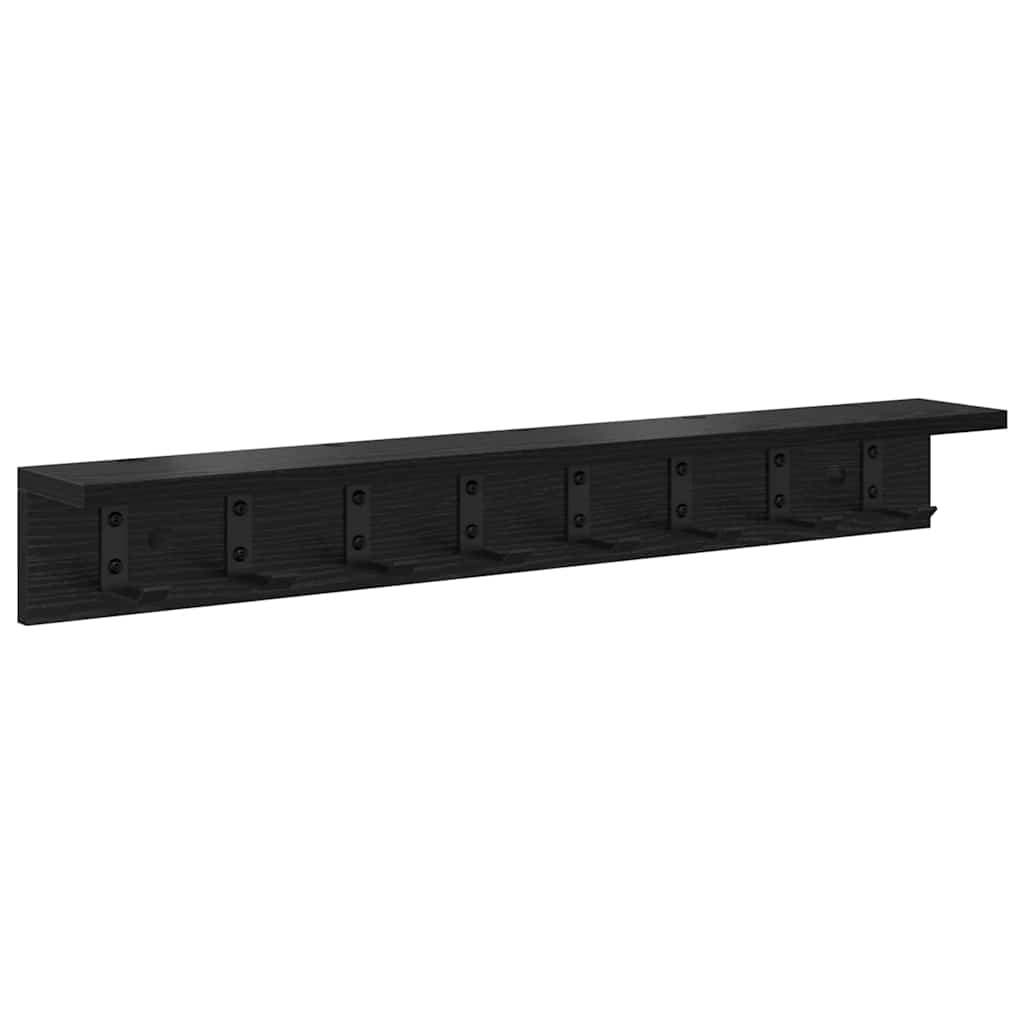 Porte-manteau mural avec étagère Chêne noir 80 x 10.5 x 10.5 cm