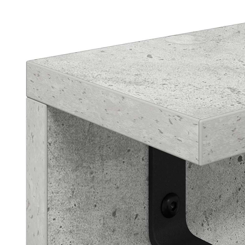 Porte-manteau mural avec étagère Gris béton 80 x 10.5 x 10.5 cm