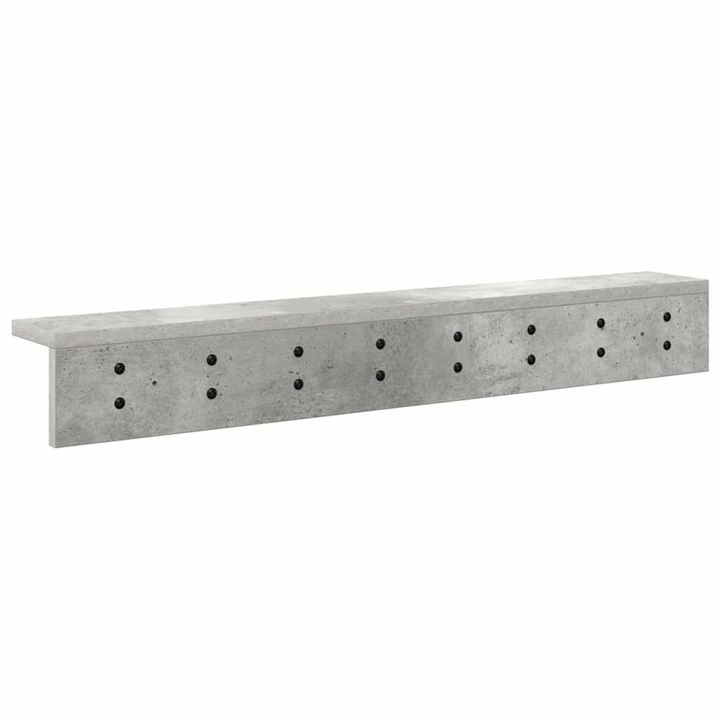 Porte-manteau mural avec étagère Gris béton 80 x 10.5 x 10.5 cm