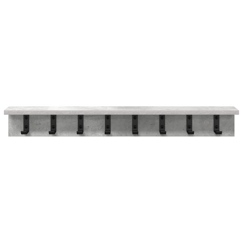 Porte-manteau mural avec étagère Gris béton 80 x 10.5 x 10.5 cm