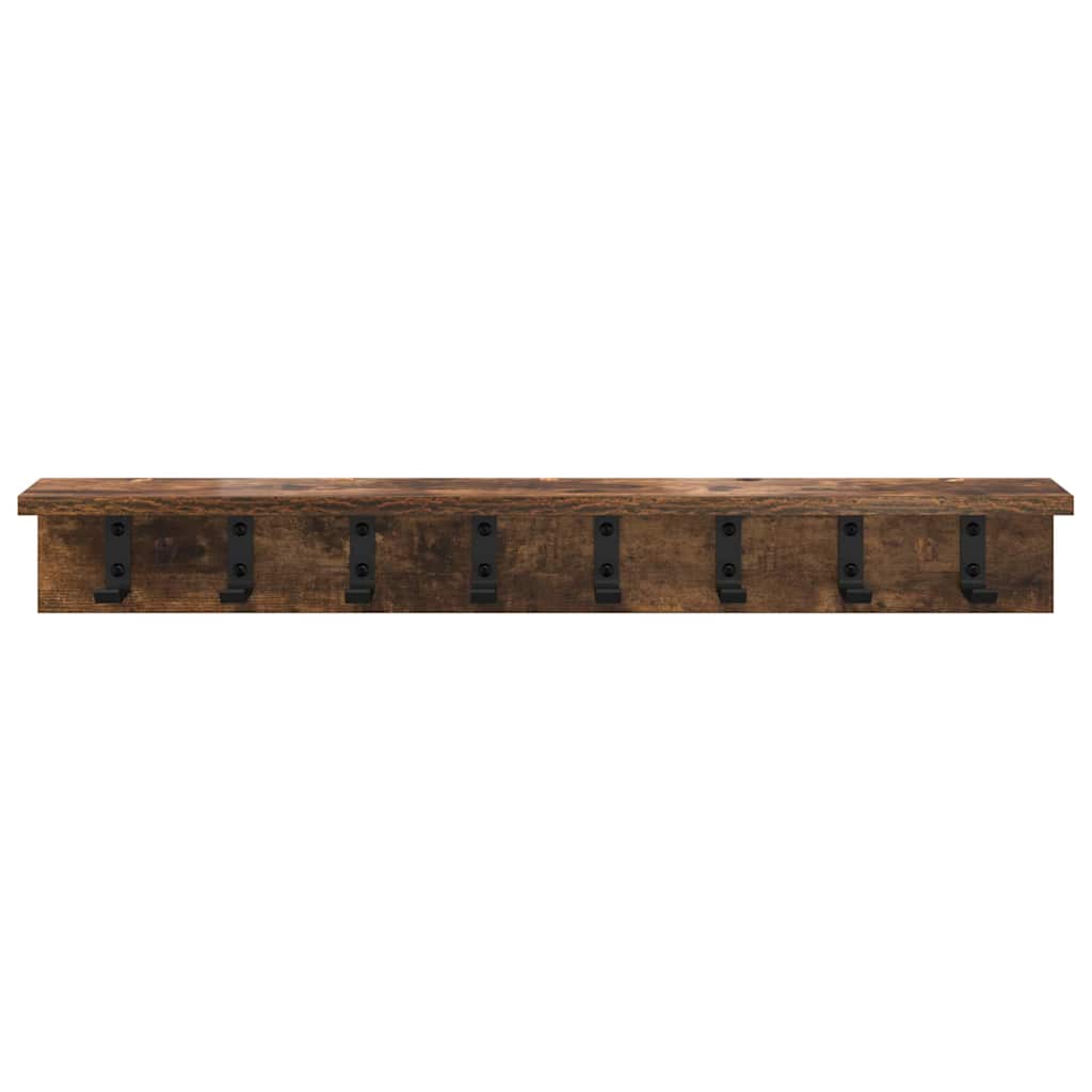 Porte-manteau mural avec étagère Chêne fumé 80 x 10.5 x 10.5 cm