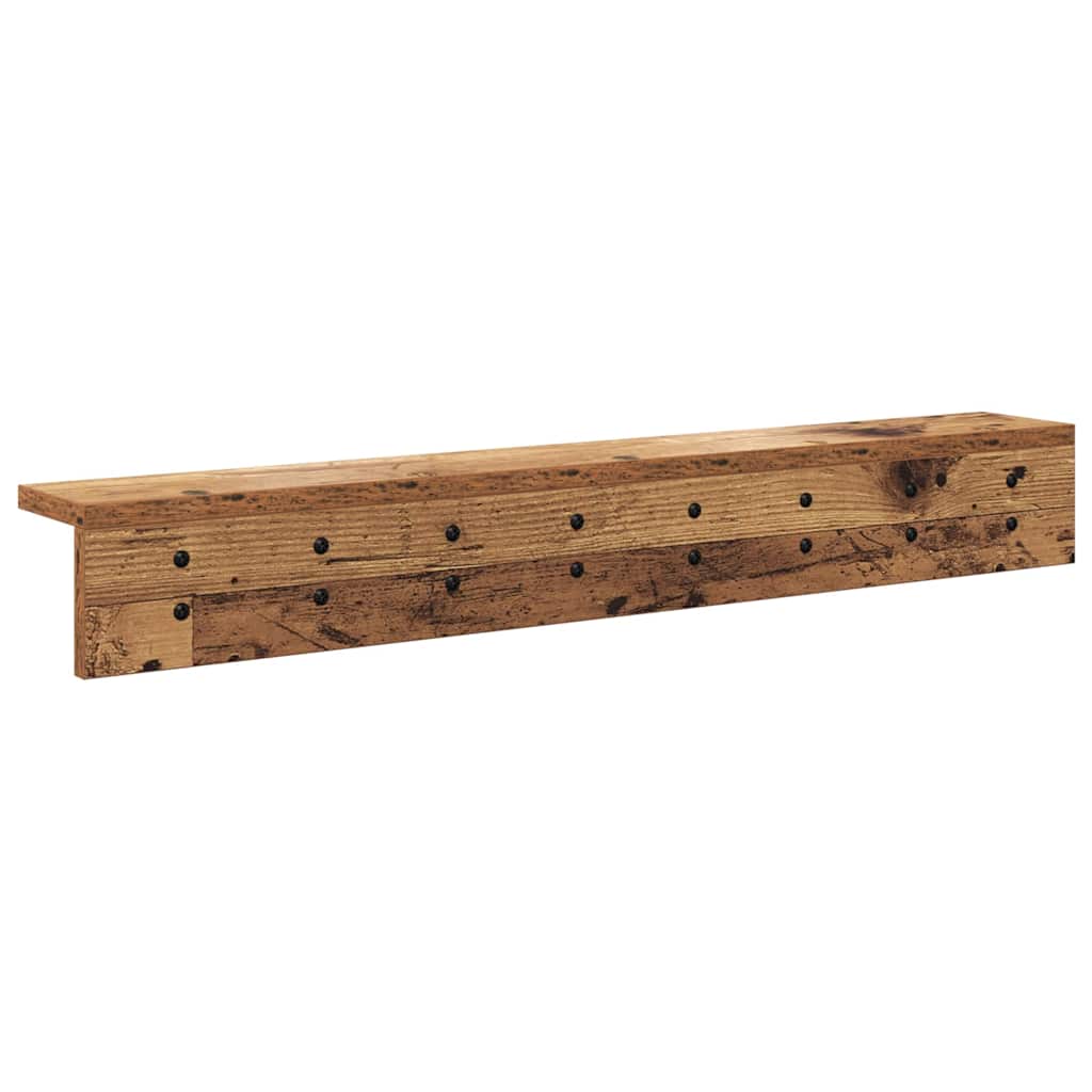 Porte-manteau mural Bois ancien 80 x 10.5 x 10.5 cm