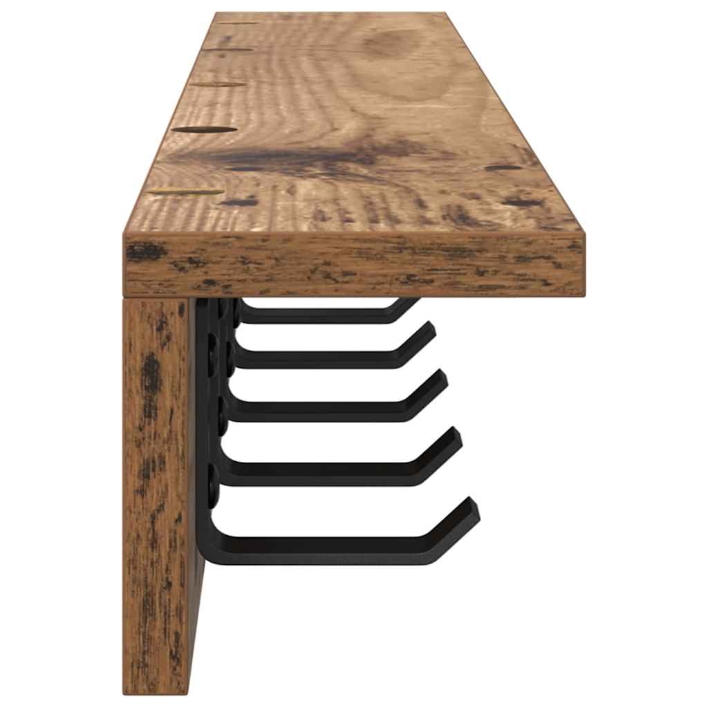 Porte-manteau mural Bois ancien 80 x 10.5 x 10.5 cm