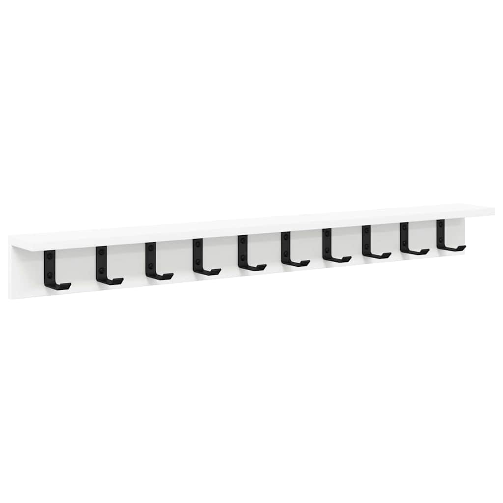 Porte-manteau mural avec étagère Blanc 100 x 10.5 x 10.5 cm