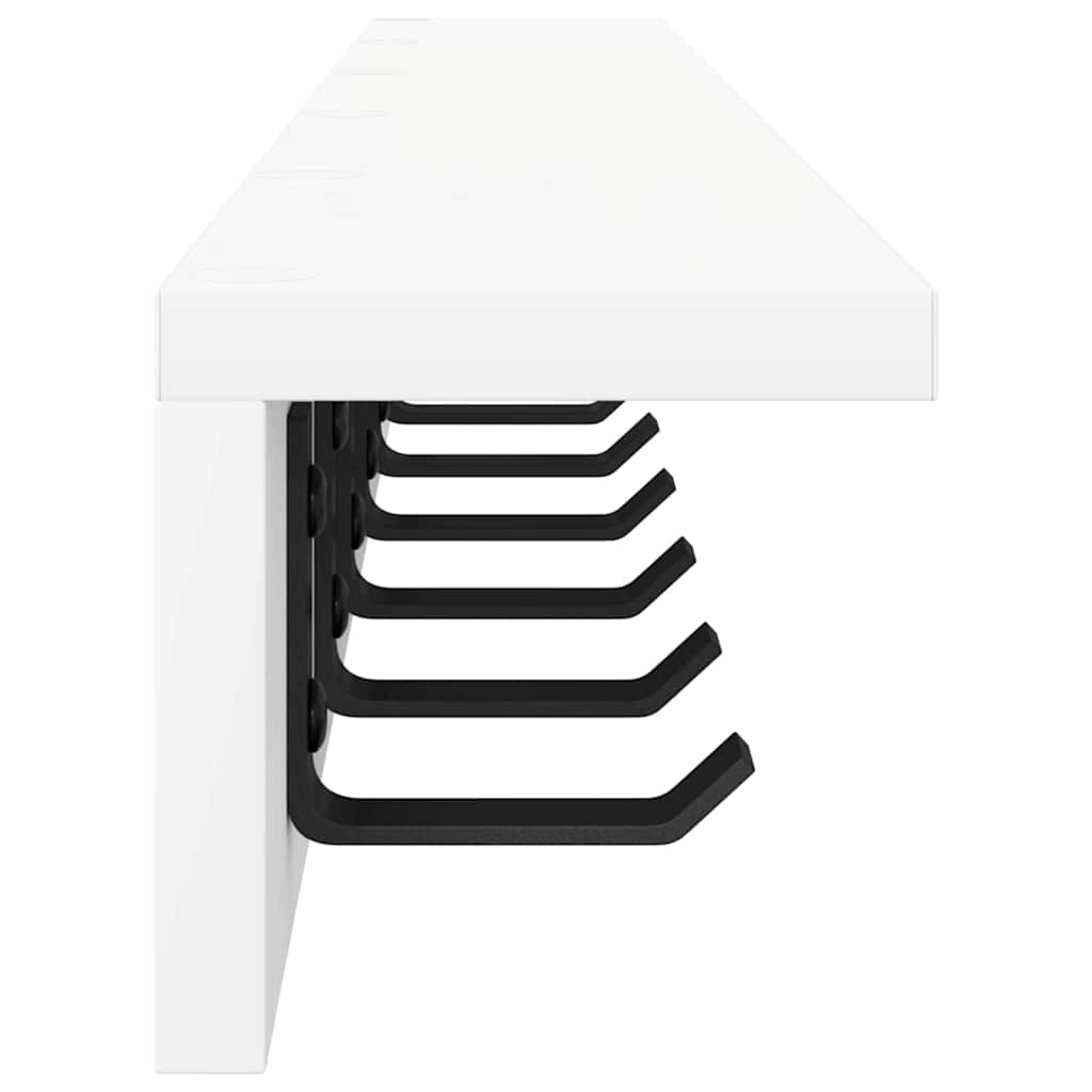 Porte-manteau mural avec étagère Blanc 100 x 10.5 x 10.5 cm