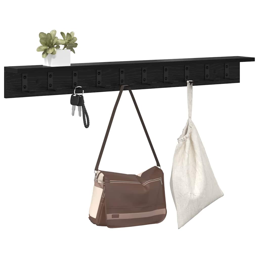 Porte-manteau mural Chêne noir 100 x 10.5 x 10.5 cm