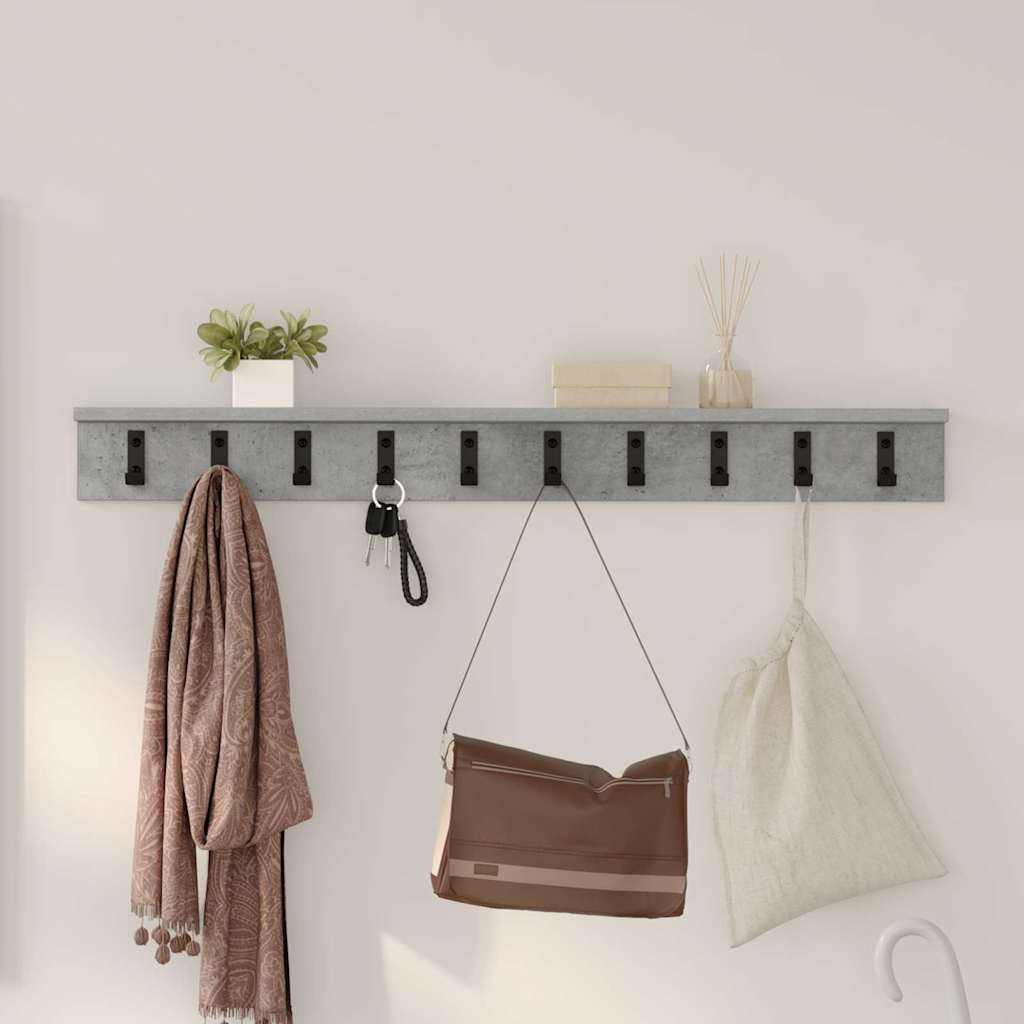 Porte-manteau mural Gris béton 100 x 10.5 x 10.5 cm
