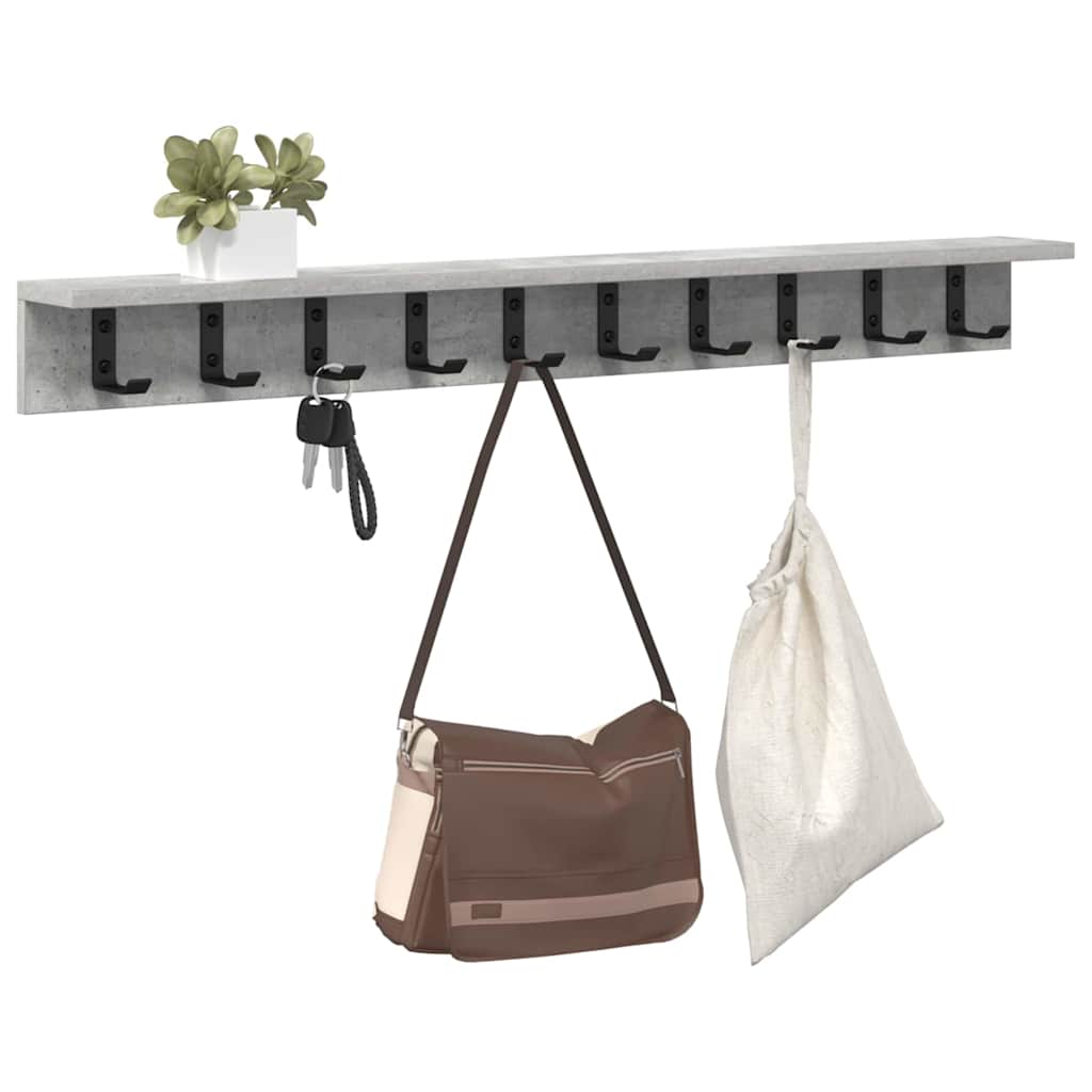 Porte-manteau mural Gris béton 100 x 10.5 x 10.5 cm