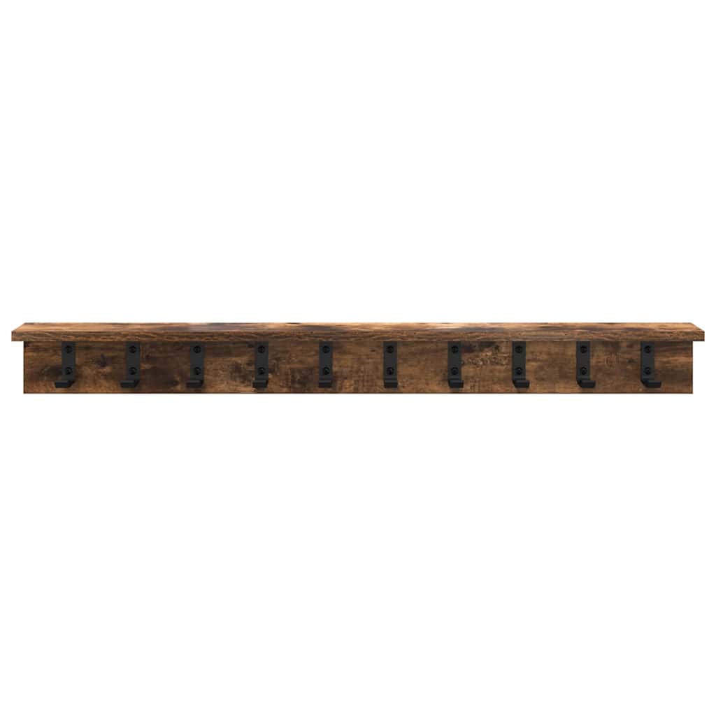 Porte-manteau mural Chêne fumé 100 x 10.5 x 10.5 cm