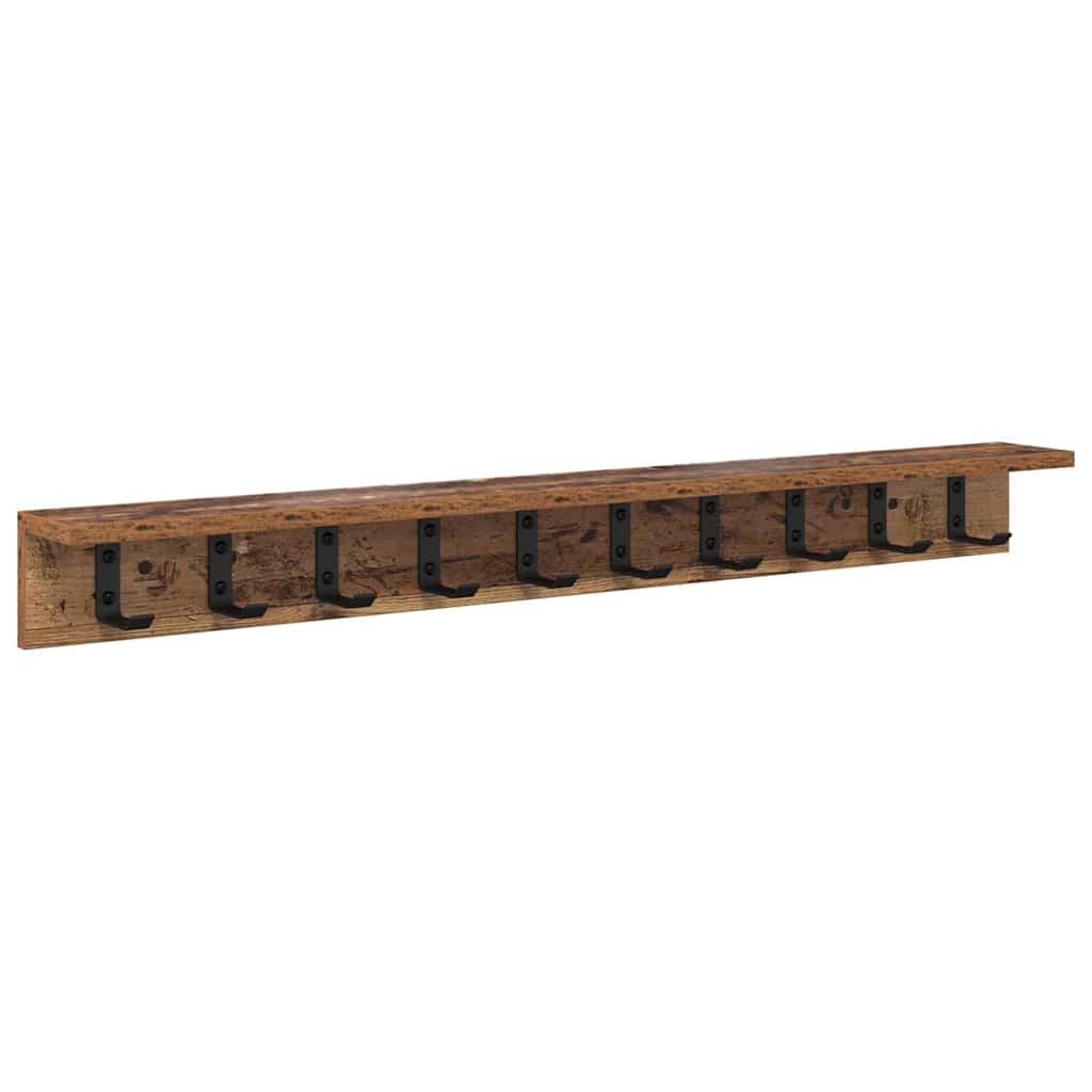 Porte-manteau mural Bois ancien 100 x 10.5 x 10.5 cm