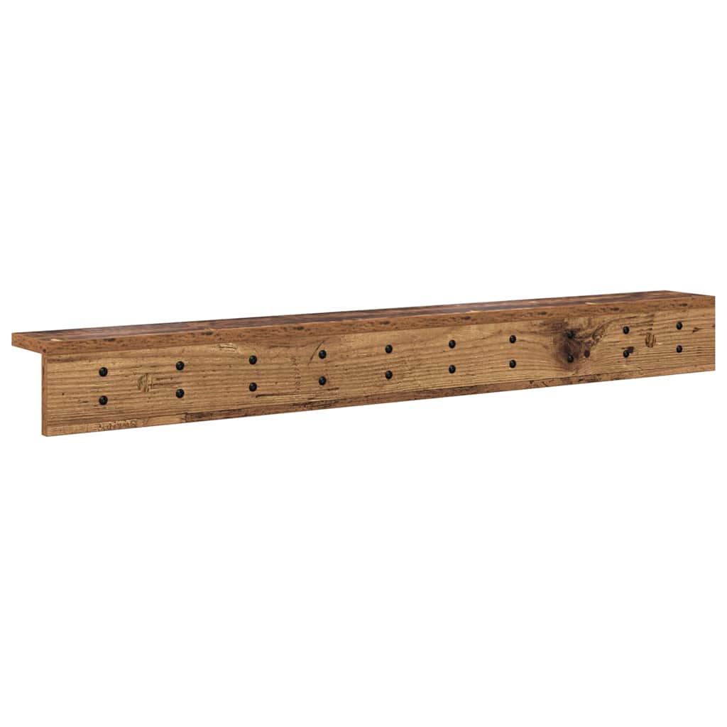 Porte-manteau mural Bois ancien 100 x 10.5 x 10.5 cm