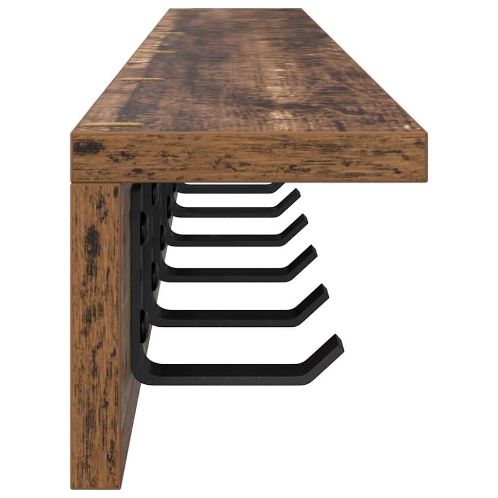 Porte-manteau mural Bois ancien 100 x 10.5 x 10.5 cm