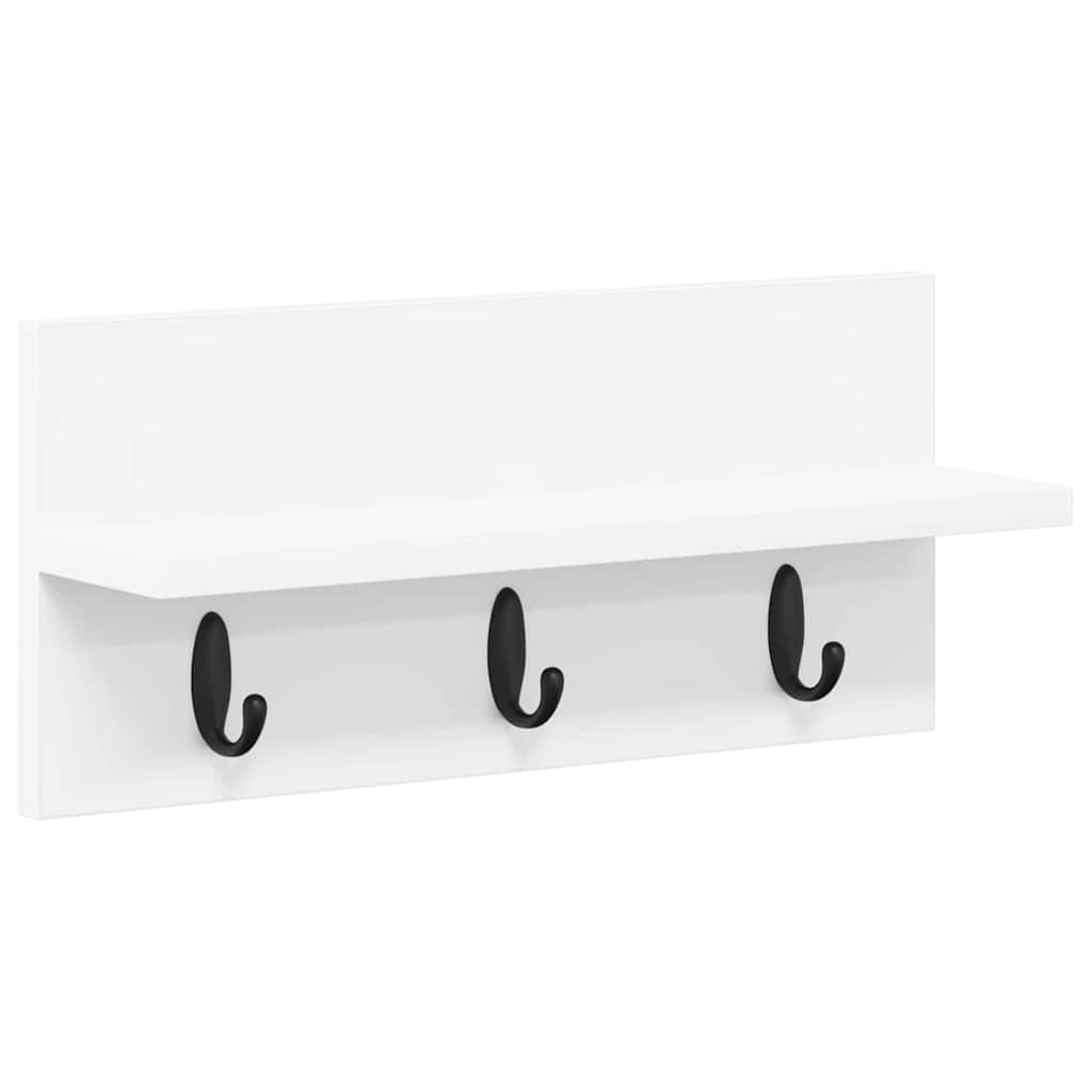 Porte-manteau mural Blanc 40 x 10.5 x 18 cm Bois d'ingénierie