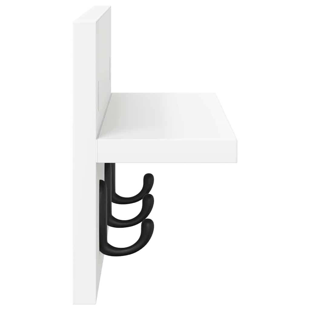 Porte-manteau mural Blanc 40 x 10.5 x 18 cm Bois d'ingénierie