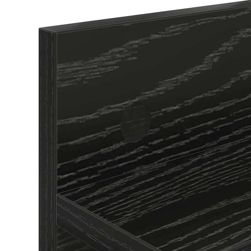 Porte-manteau mural avec étagère Chêne noir 40 x 10.5 x 18 cm