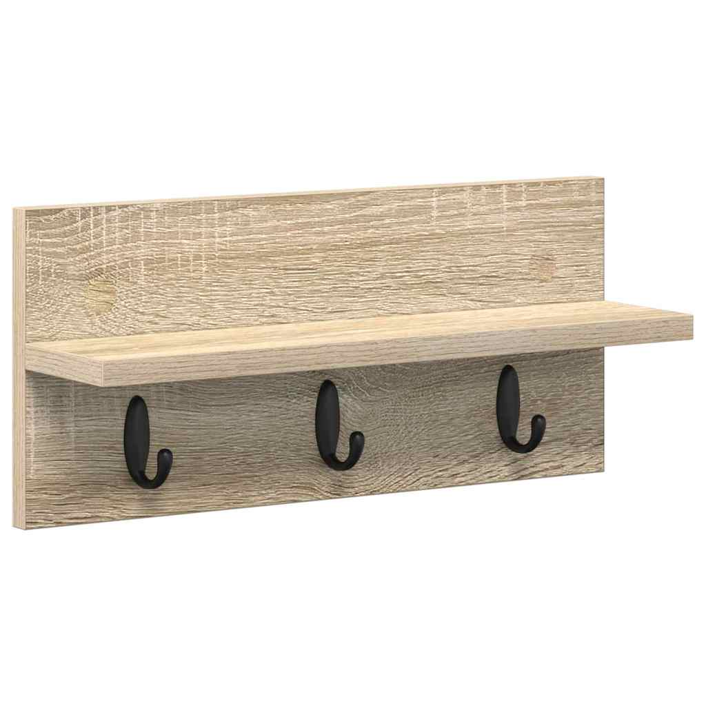 Porte-manteau mural avec étagère Chêne sonoma 40 x 10.5 x 18 cm