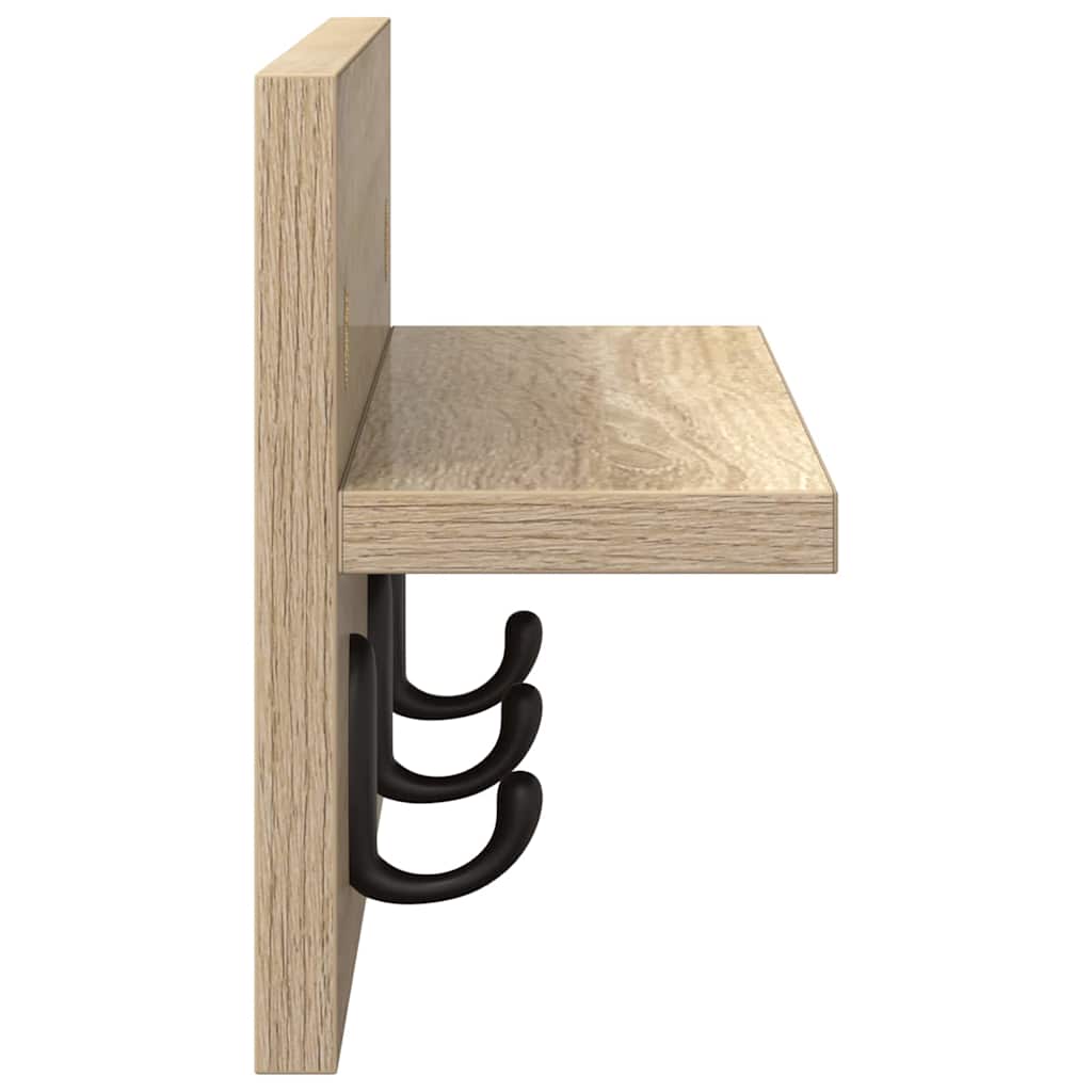 Porte-manteau mural avec étagère Chêne sonoma 40 x 10.5 x 18 cm