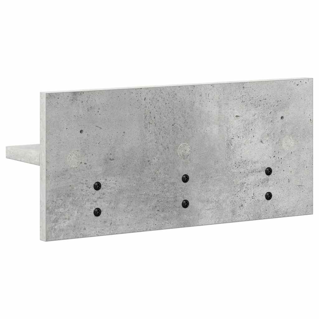 Porte-manteau mural avec étagère Gris béton 40 x 10.5 x 18 cm
