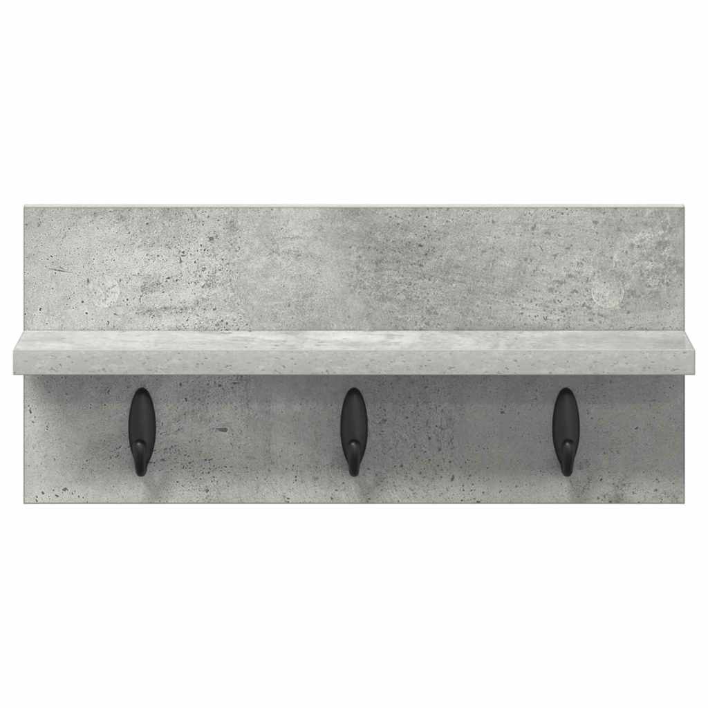 Porte-manteau mural avec étagère Gris béton 40 x 10.5 x 18 cm
