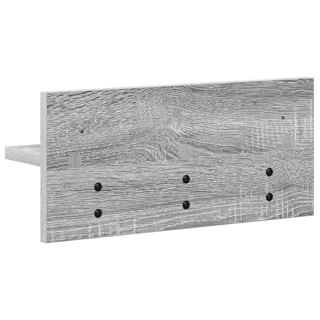 Porte-manteau mural avec étagère Sonoma gris 40 x 10.5 x 18 cm