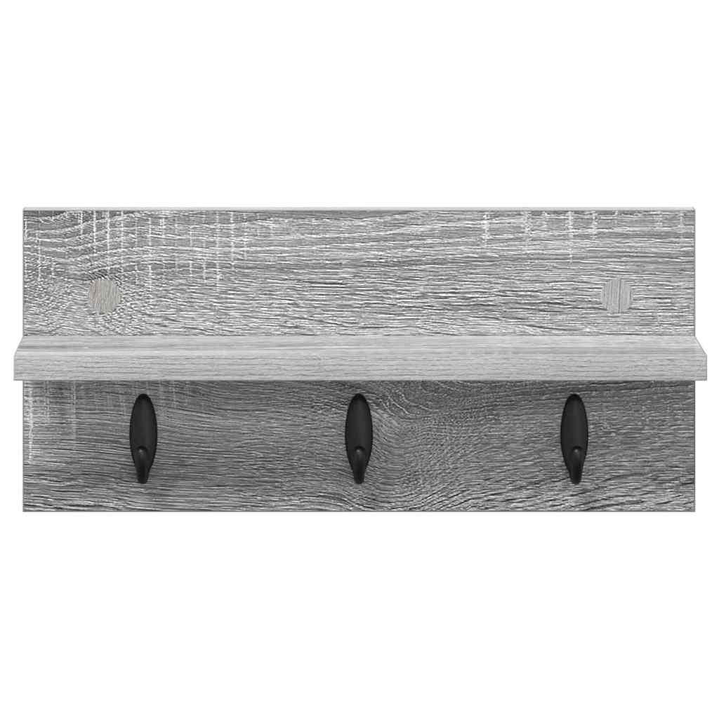 Porte-manteau mural avec étagère Sonoma gris 40 x 10.5 x 18 cm