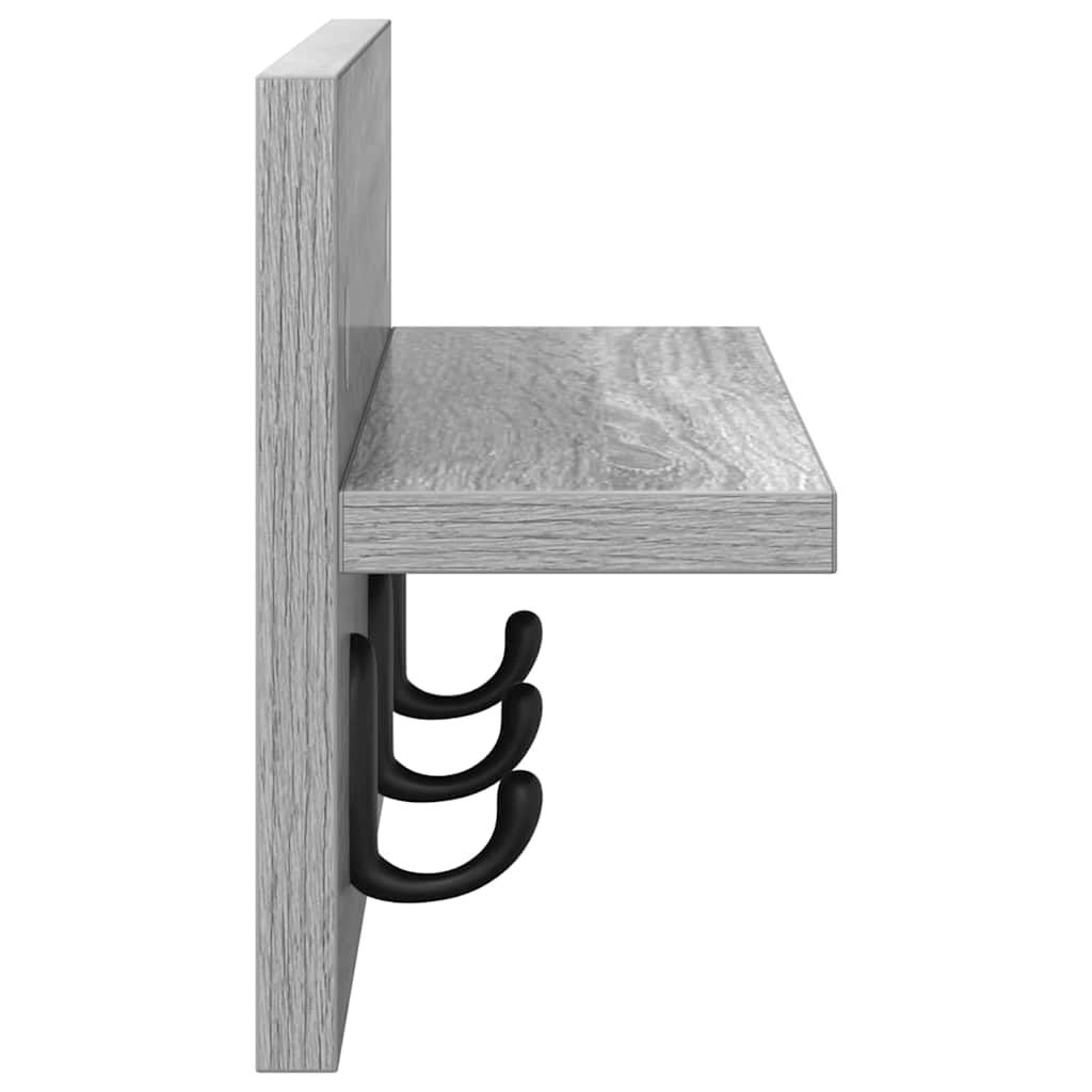 Porte-manteau mural avec étagère Sonoma gris 40 x 10.5 x 18 cm