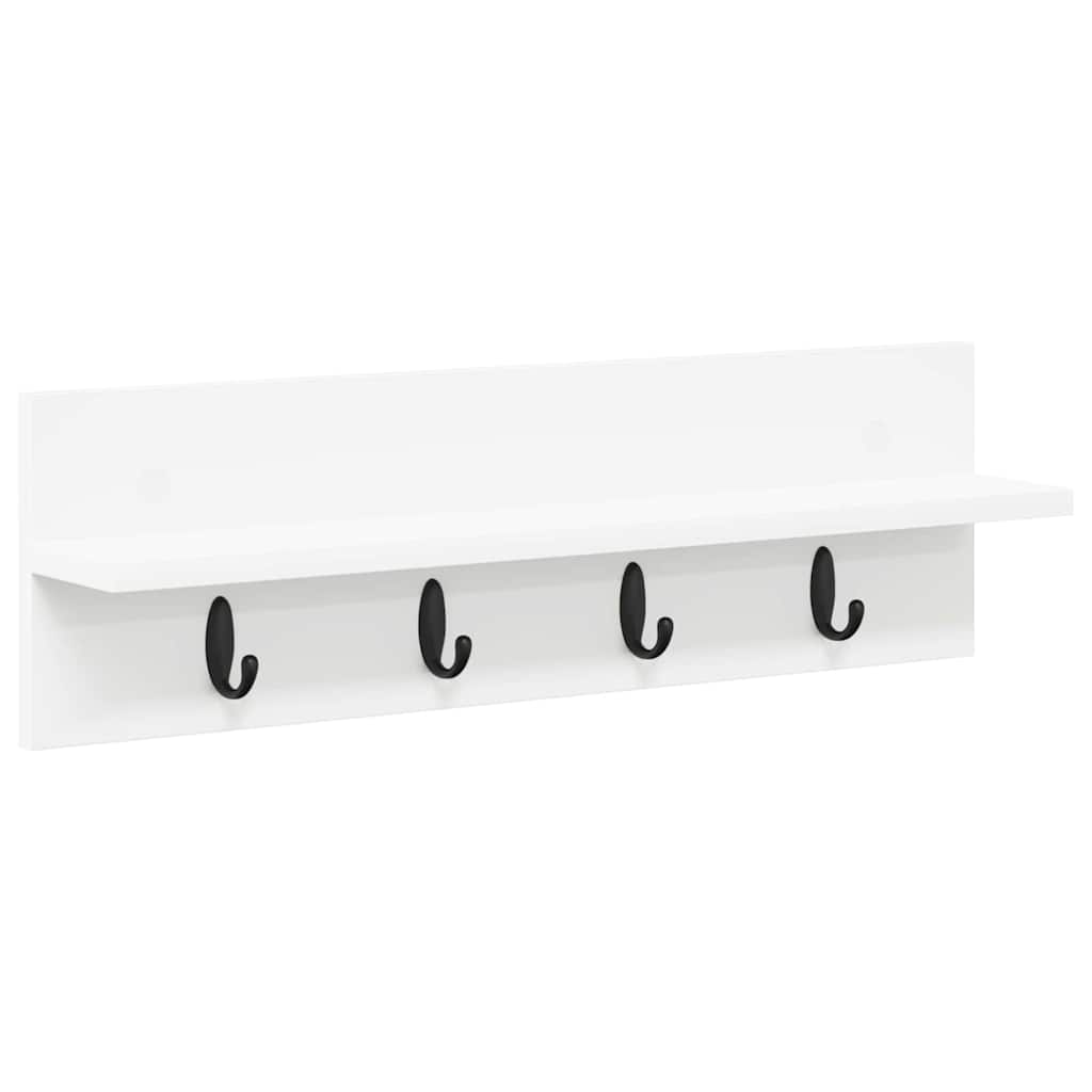 Porte-manteau mural Blanc 60 x 10.5 x 18 cm Bois d'ingénierie