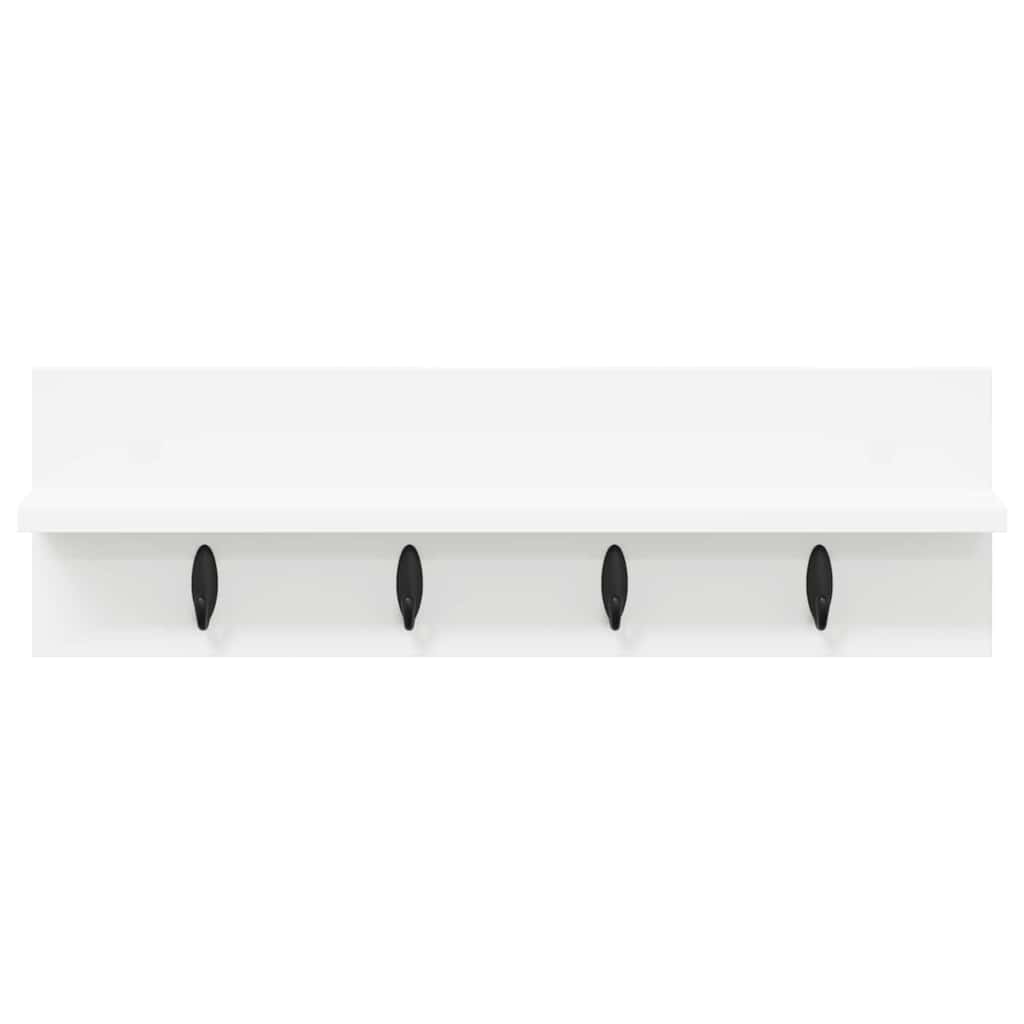 Porte-manteau mural Blanc 60 x 10.5 x 18 cm Bois d'ingénierie