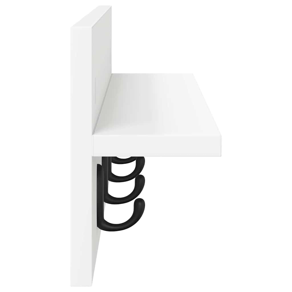Porte-manteau mural Blanc 60 x 10.5 x 18 cm Bois d'ingénierie