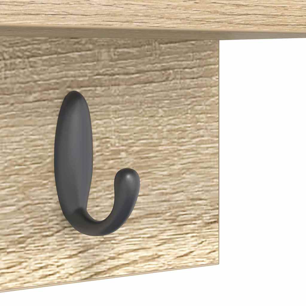Porte-manteau mural avec étagère Chêne sonoma 60 x 10.5 x 18 cm