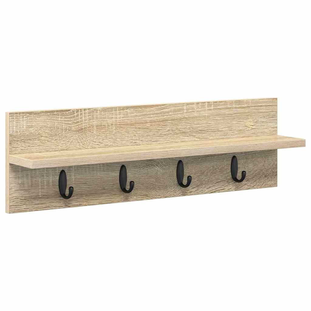 Porte-manteau mural avec étagère Chêne sonoma 60 x 10.5 x 18 cm