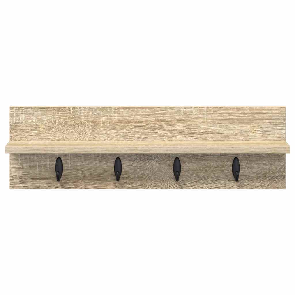 Porte-manteau mural avec étagère Chêne sonoma 60 x 10.5 x 18 cm