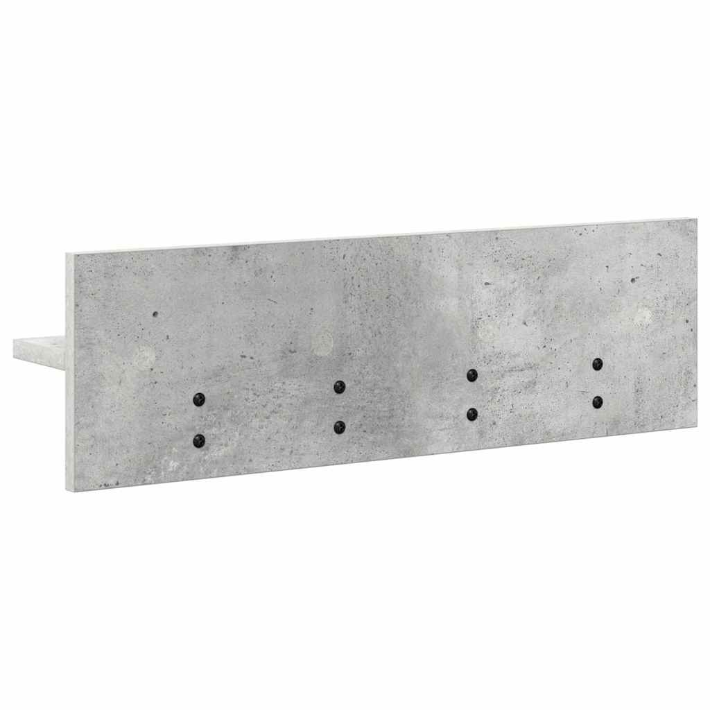 Porte-manteau mural avec étagère Gris béton 60 x 10.5 x 18 cm