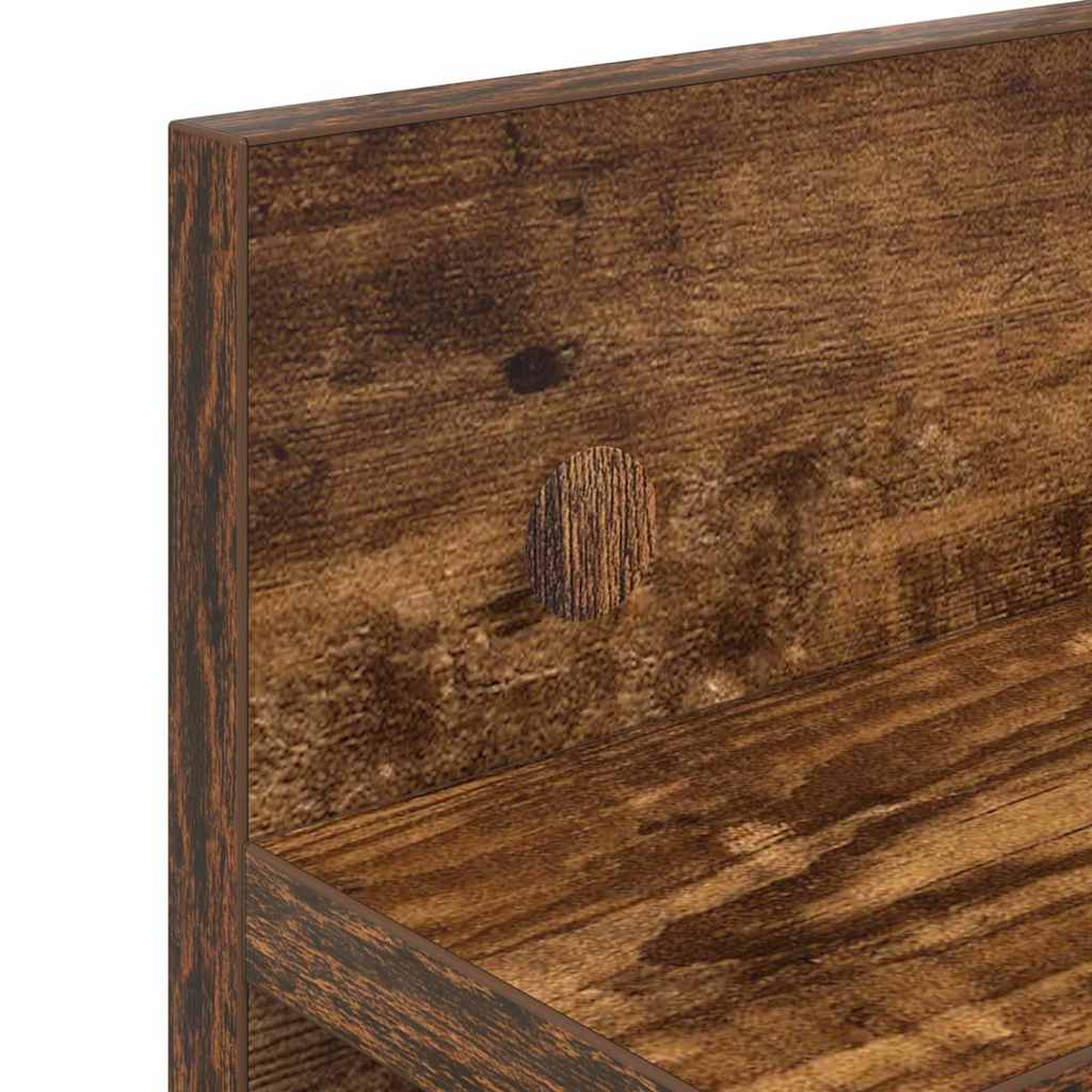 Porte-manteau mural avec étagère Chêne fumé 60 x 10.5 x 18 cm