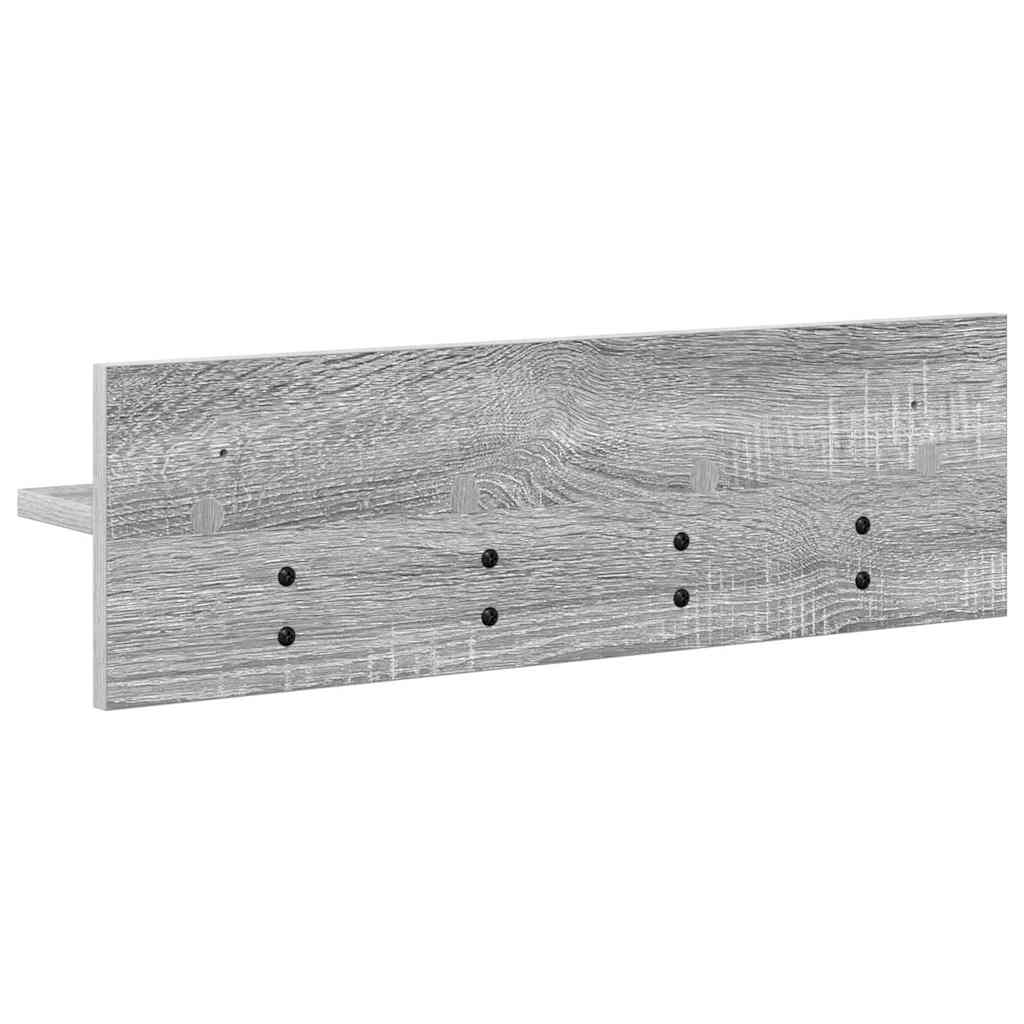 Porte-manteau mural avec étagère Sonoma gris 60 x 10.5 x 18 cm