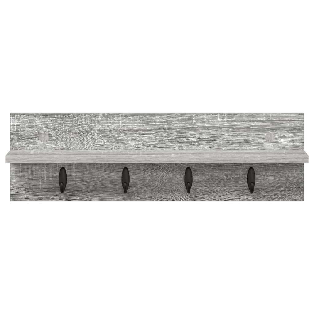 Porte-manteau mural avec étagère Sonoma gris 60 x 10.5 x 18 cm