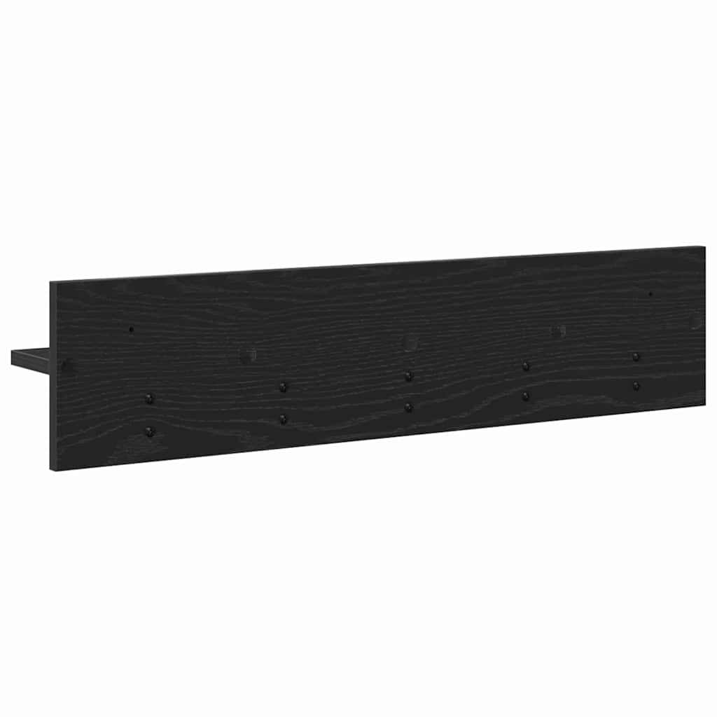 Porte-manteau mural avec étagère Chêne noir 80 x 10.5 x 18 cm